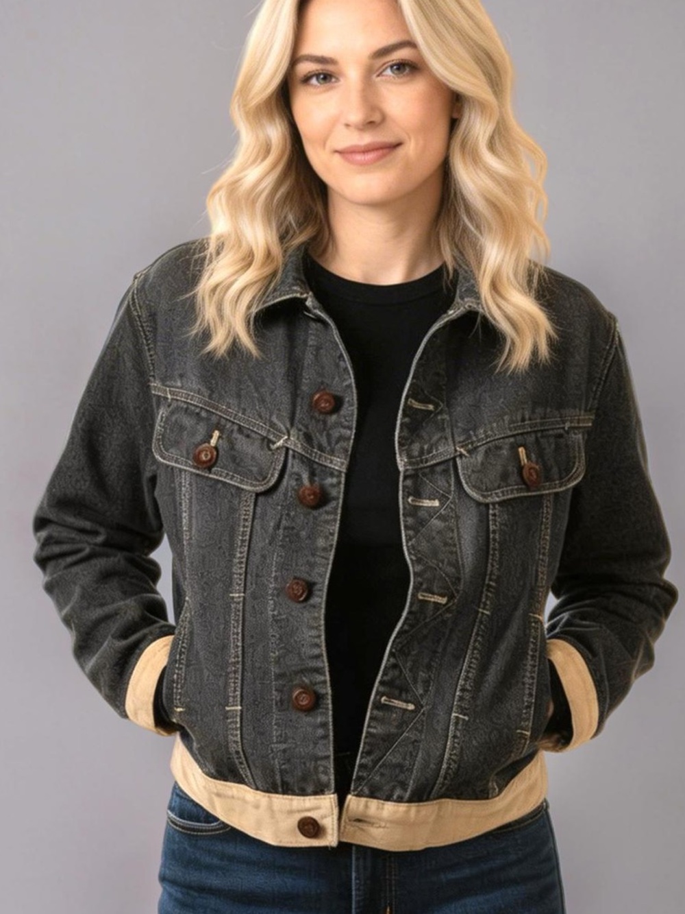 Rare SPECTOR'S PARIS Vintage Black Fade Denim Trucker Jacket - Made in
France L